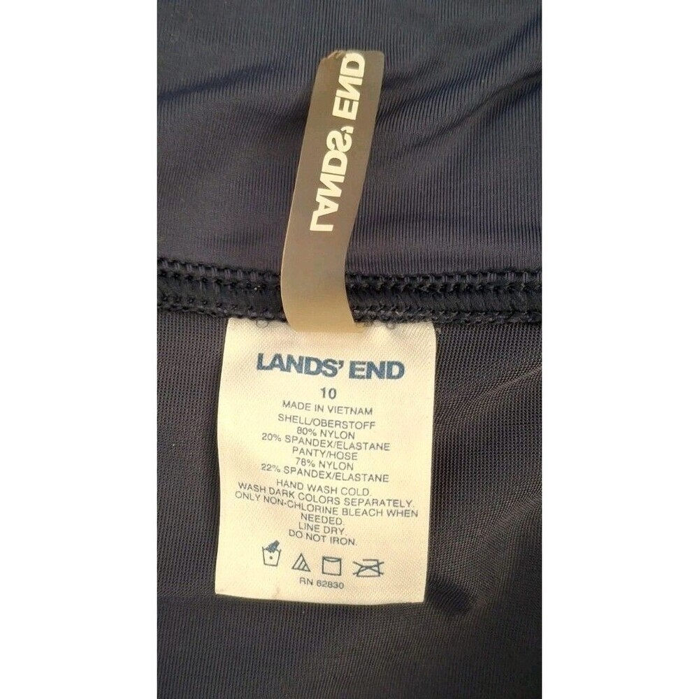 Lands End Swim Shorts Womens Size 10 Navy Blue Lined Pull On Beach Pool Vacation - Picture 3 of 5